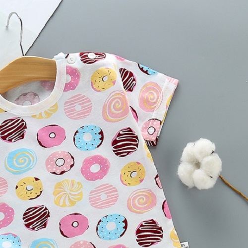 Áo thun bé gái Easy Baby họa tiết hoa dễ thương, chất cotton thoáng mát cho bé từ 7-16kg (STT-099)