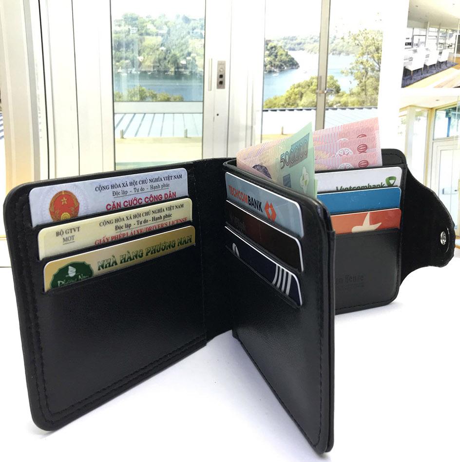 Ví , bóp da nam cao cấp vân cá sấu có hộp và túi làm quà tặng