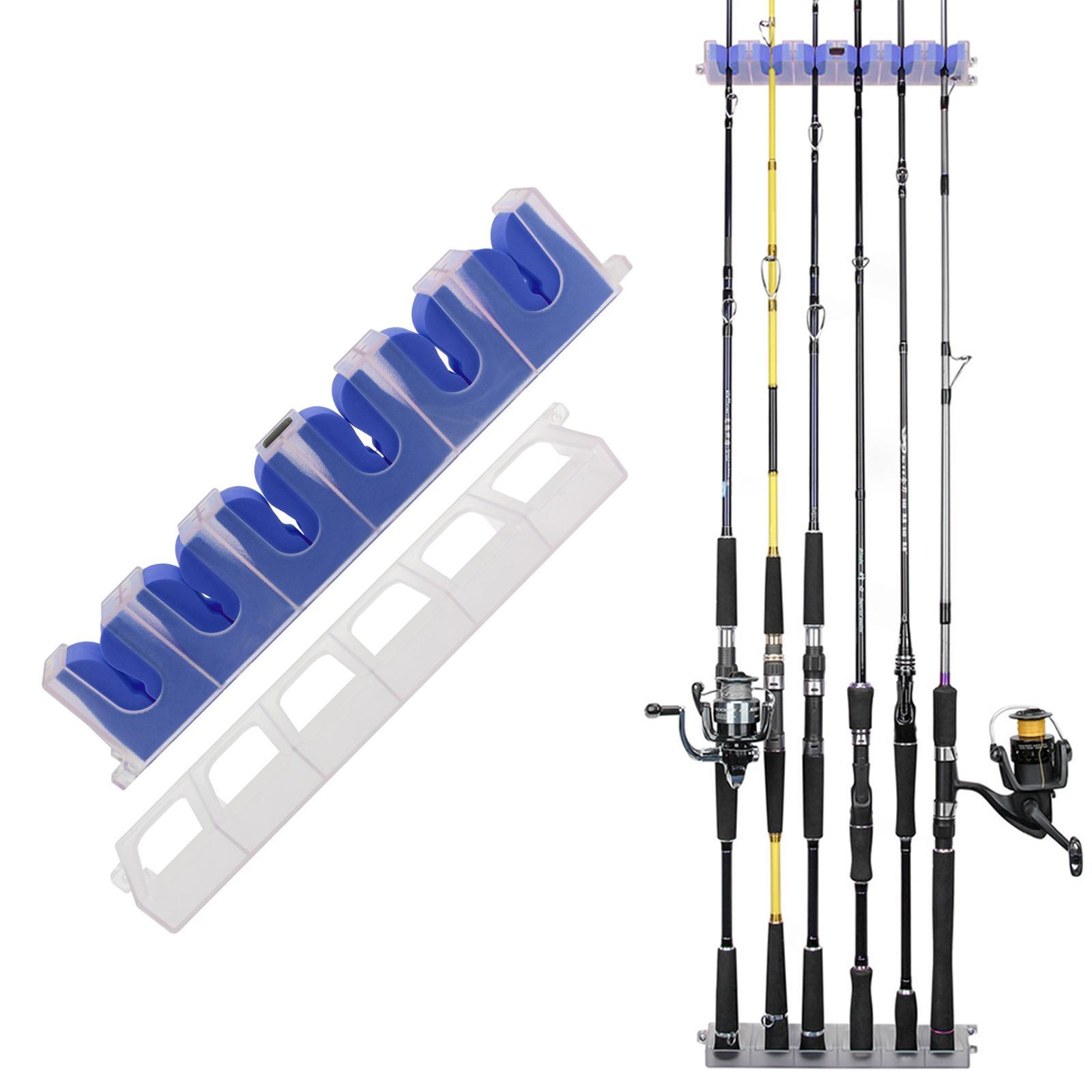 Fishing Rod Rack, Fishing Vertical Horizontal 6 Rod Holder Rack Fishing Pole Support Rod Stand Wall Mount for Fishing Bracket