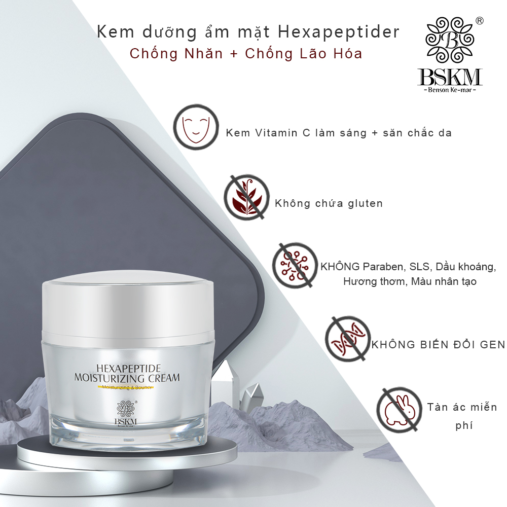 Nước hoa hồng dưỡng ẩm BSKM Water Lily 200ml + Kem dưỡng ẩm dưỡng ẩm Hexapeptide 35g Dưỡng ẩm da mặt Dưỡng ẩm Chống oxy hóa Nuôi dưỡng làn da mịn màng