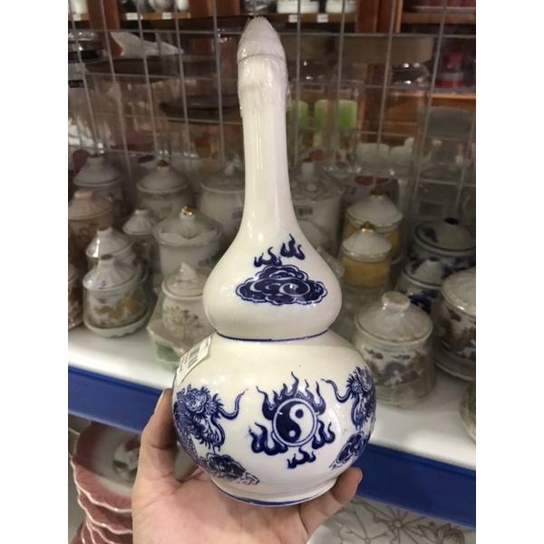 Bình hồ lô cúng rồng xanh