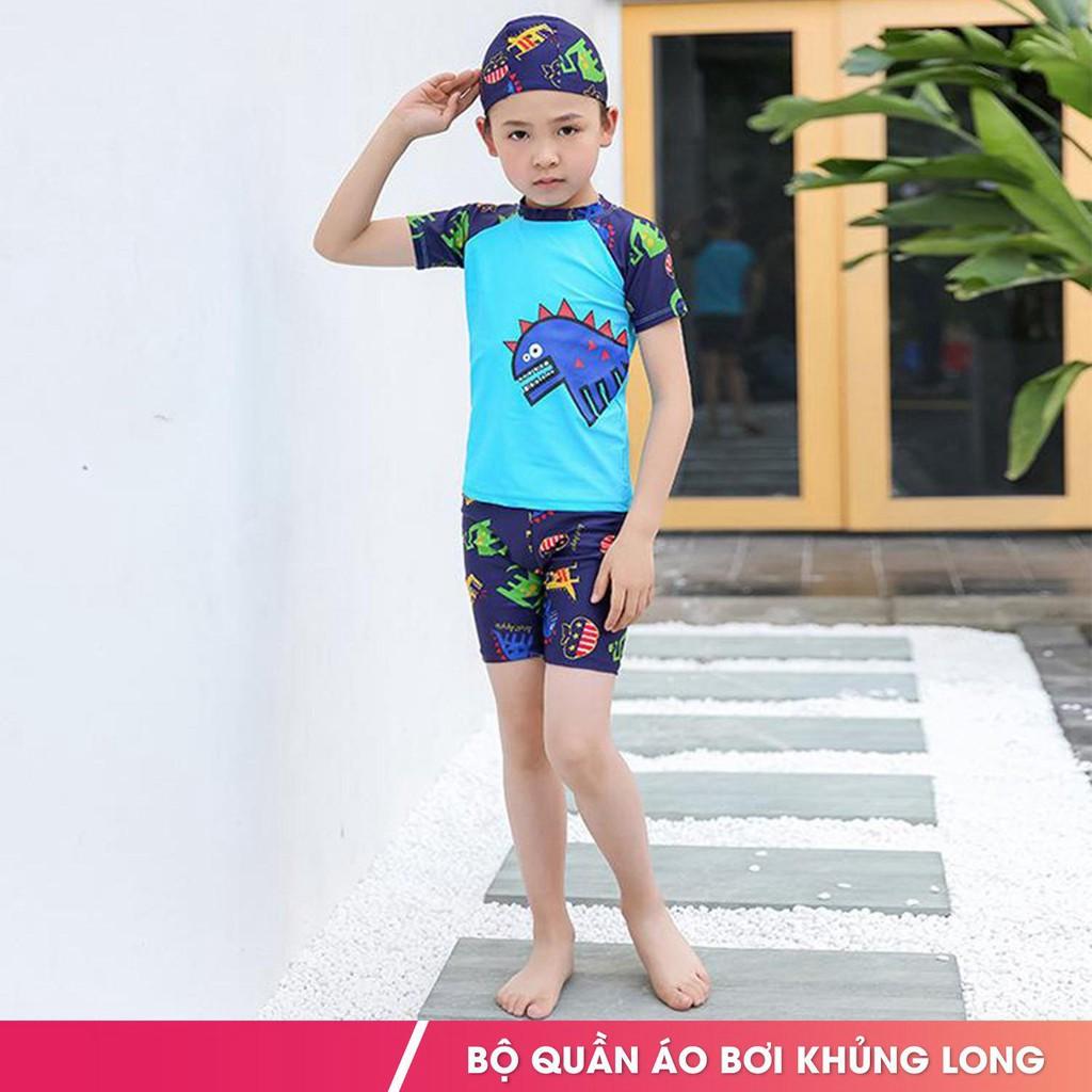 Bộ quần áo bơi ngắn tay cho bé 3-9 tuổi, đồ bơi trẻ em mẫu khủng long mới 2019