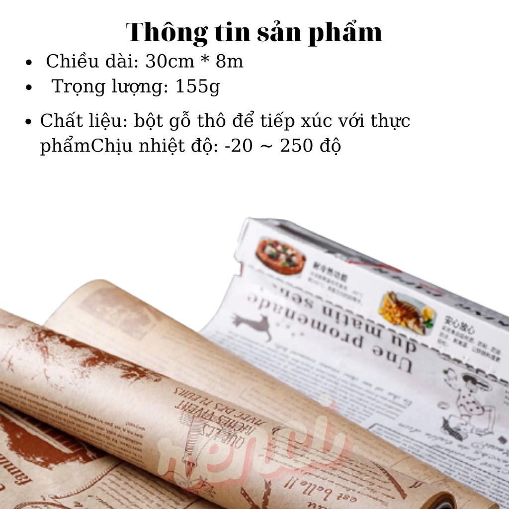 Giấy Nến Hình Họa Tiết Tờ Báo Lót Bánh, Lót Nồi Chiên Không Dầu Thấm Hút Dầu Mỡ