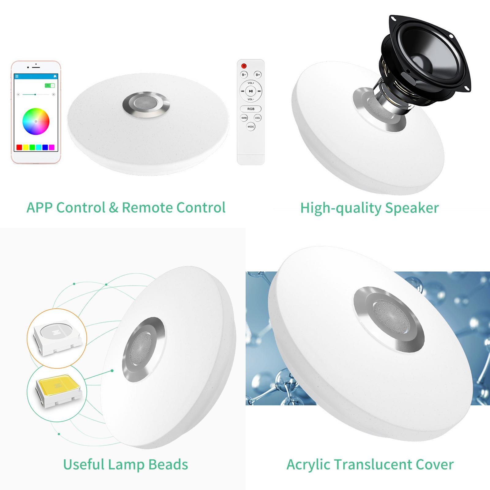 Đèn Trần Âm Nhạc Led Rgb Với Điều Khiển Ứng Dụng Loa Bt Điều Khiển Từ Xa