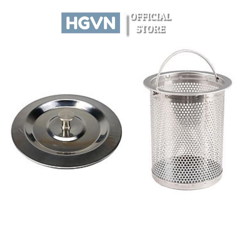 Bộ Giỏ Lọc Rác + Nắp Đậy Bồn Rửa Chén Bằng Inox