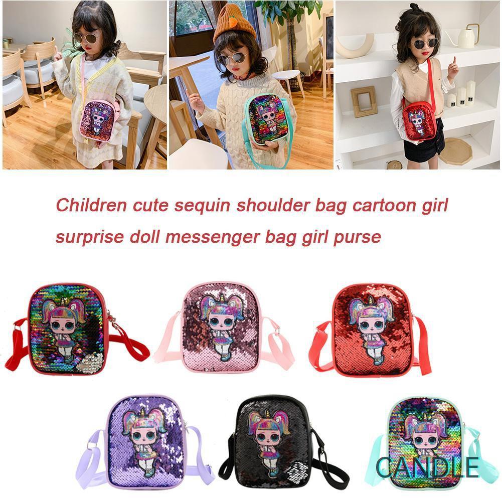 Túi Đeo Chéo Đính Kim Sa Lấp Lánh Cho Bé Gái
