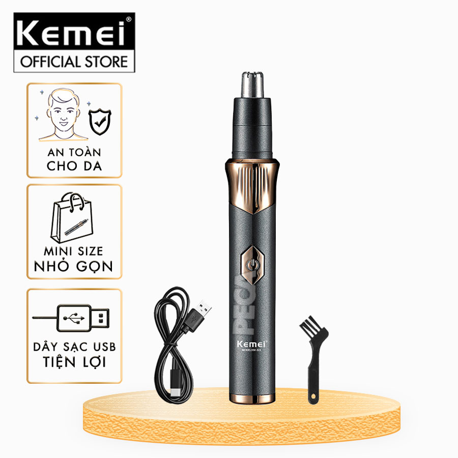Máy tỉa lông mũi Kemei KM-323 dùng pin sạc USB tiện lợi - Hàng chính hãng