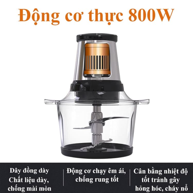 Máy Xay Thịt Đa Năng SOKANY SK7004A Cao Cấp Công Suất 800W Với Cối Thủy Tinh Dung Tích 2L Xay Nhuyễn Mọi Loại Thực Phẩm - HÀNG CHÍNH HÃNG - DELIYA