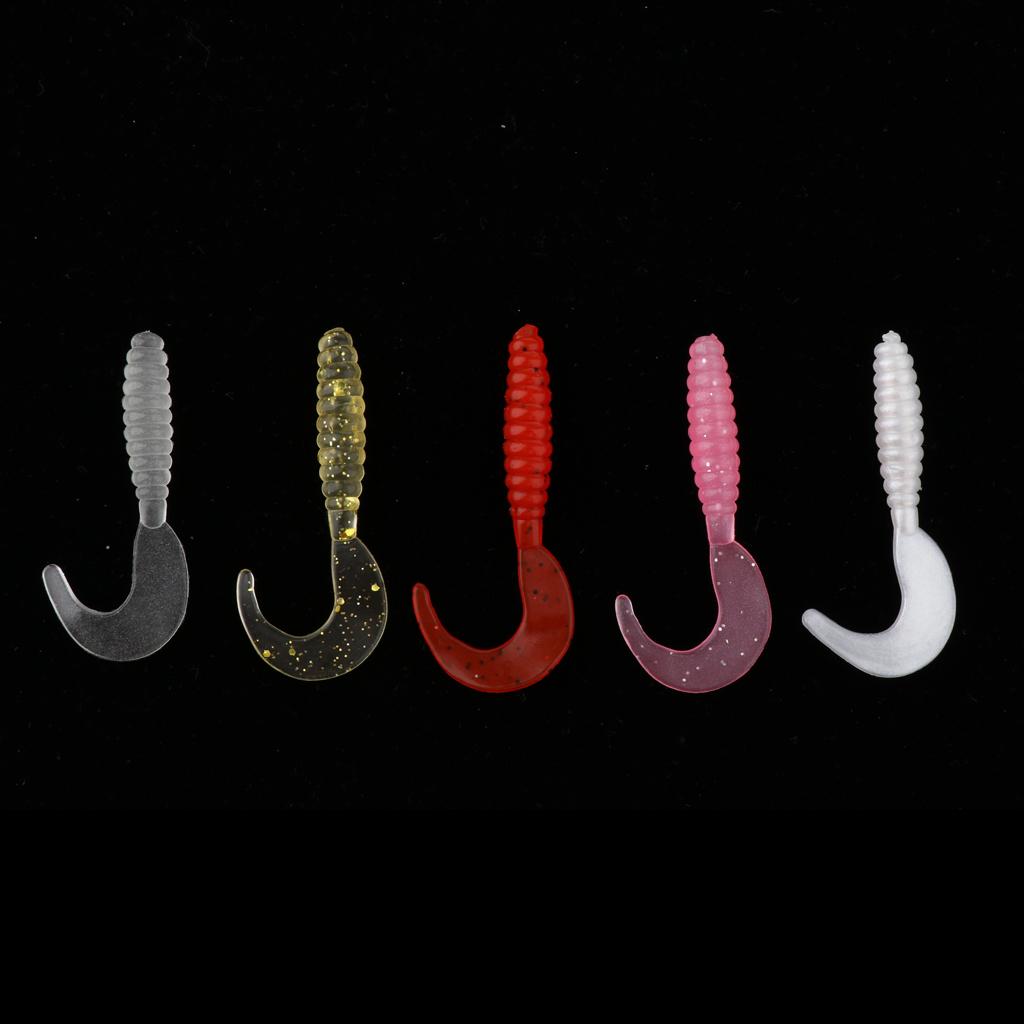 25pcs  Soft Worm Fishing Lures Set Artificial Bait Shad Swimbait