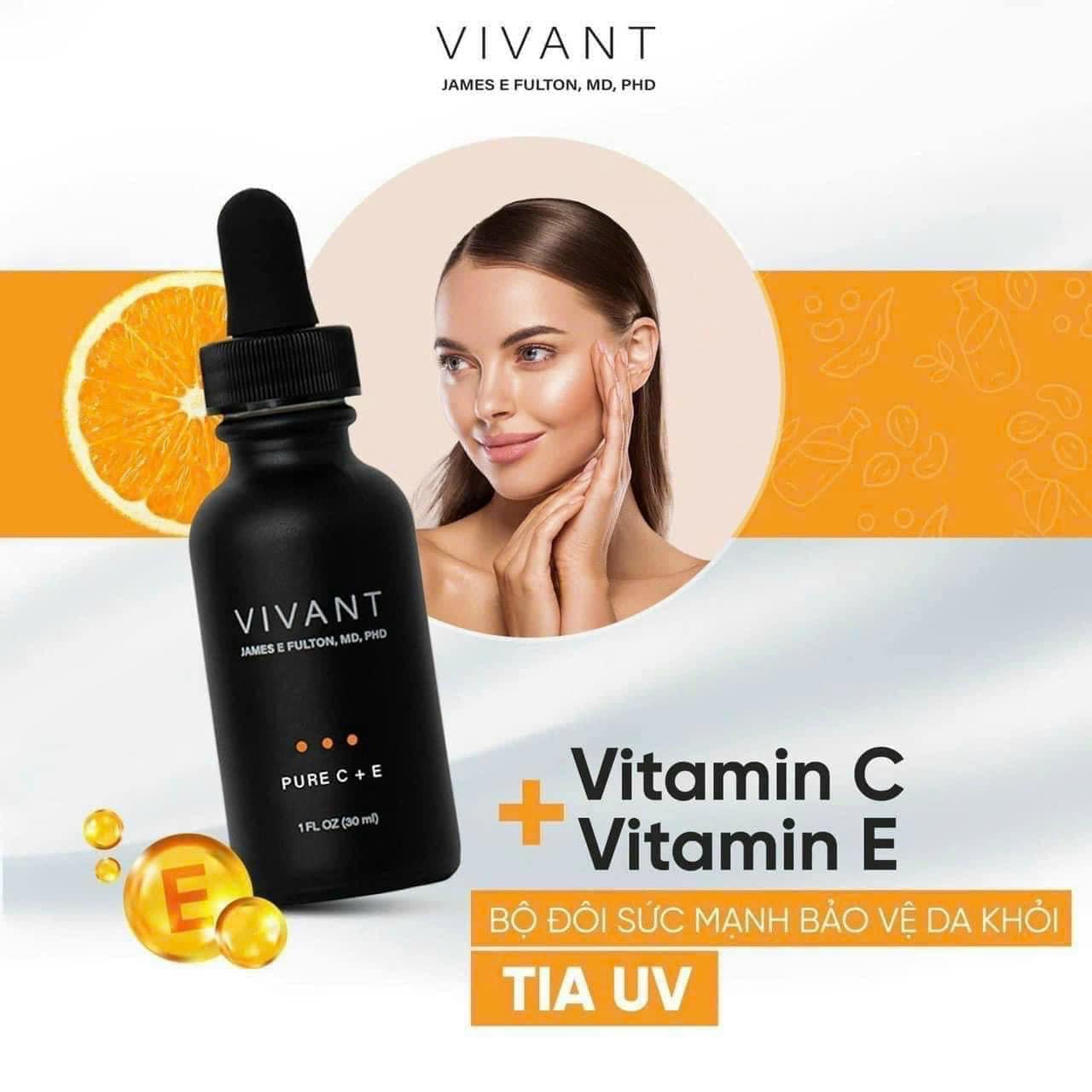 Serum Hỗ Trợ Dưỡng Sáng Và Trẻ Hóa Da Vivant Pure C + E