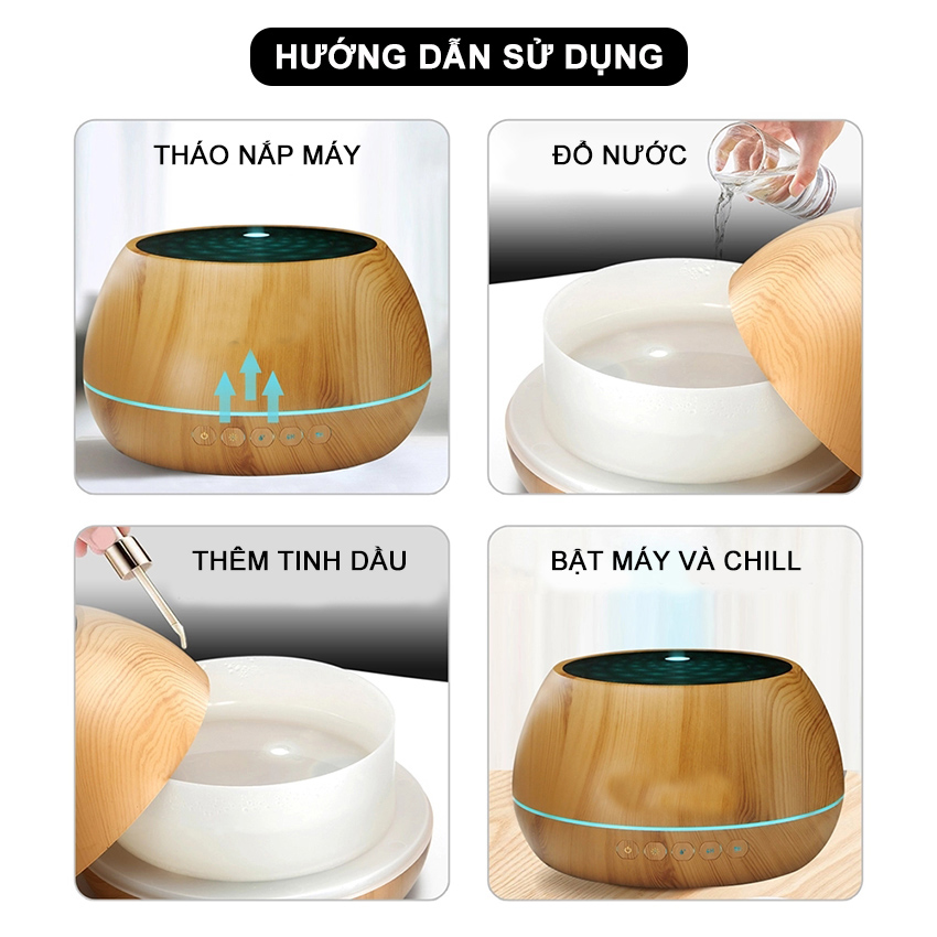 [Hàng Chính Hãng] Máy Xông Tinh Dầu Phun Sương Tạo Ẩm Loa Bluetooth Dung Tích 1000ml Có Điều Khiển , Chế Độ Hẹn Giờ 1h/3h/6h/on Đèn Led 7 Màu Phun Sương Tạo Âm Trong Phòng Điều Hòa