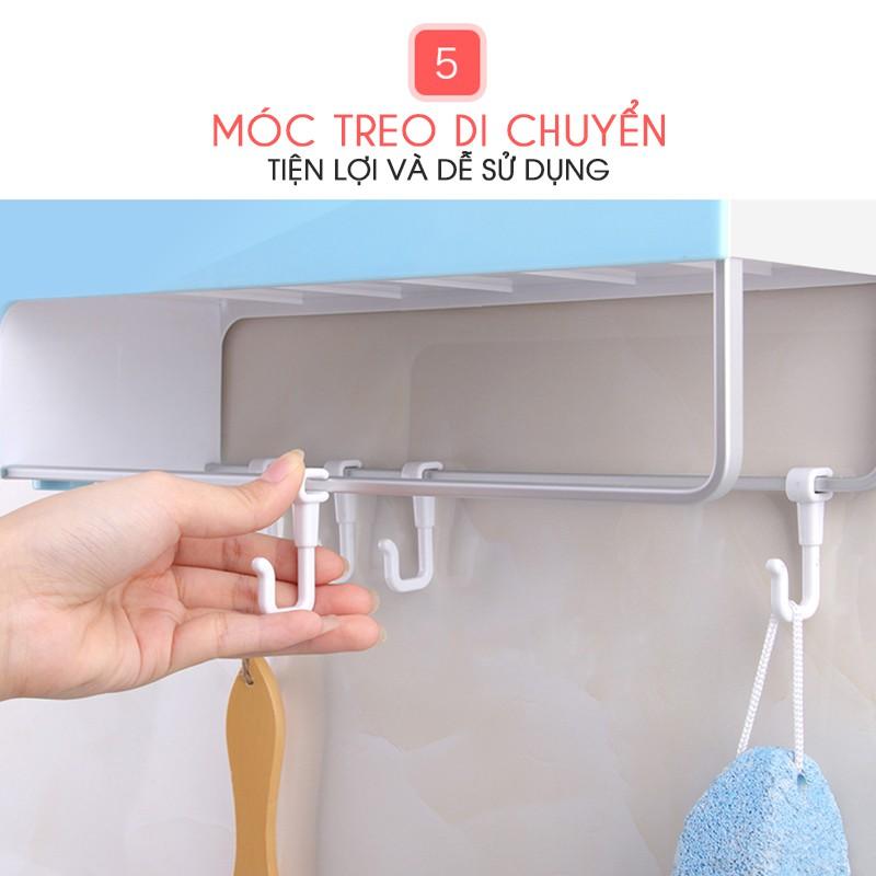 Kệ đựng đồ nhà tắm kết hợp treo khăn 9232