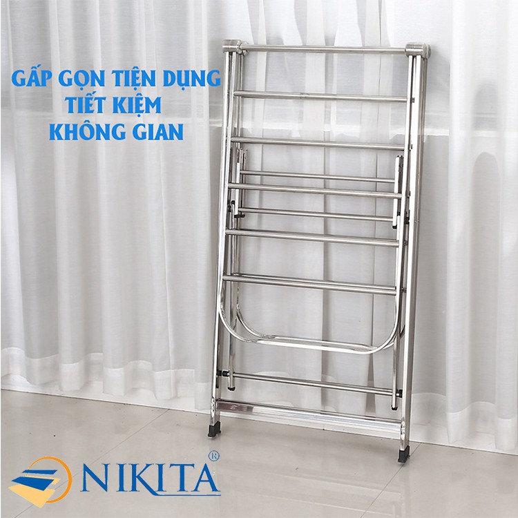 Giàn phơi đồ thông minh  đa năng, Giàn phơi để sàn Inox gấp gọn, Chính hãng NIKITA nhiều mẫu mã lựa chọn