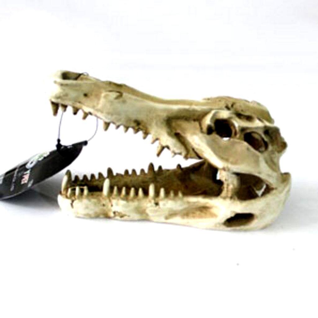 Reptile Terrarium Ornament Lizard Snake Cave Crocodile Skull  Tank Decor
