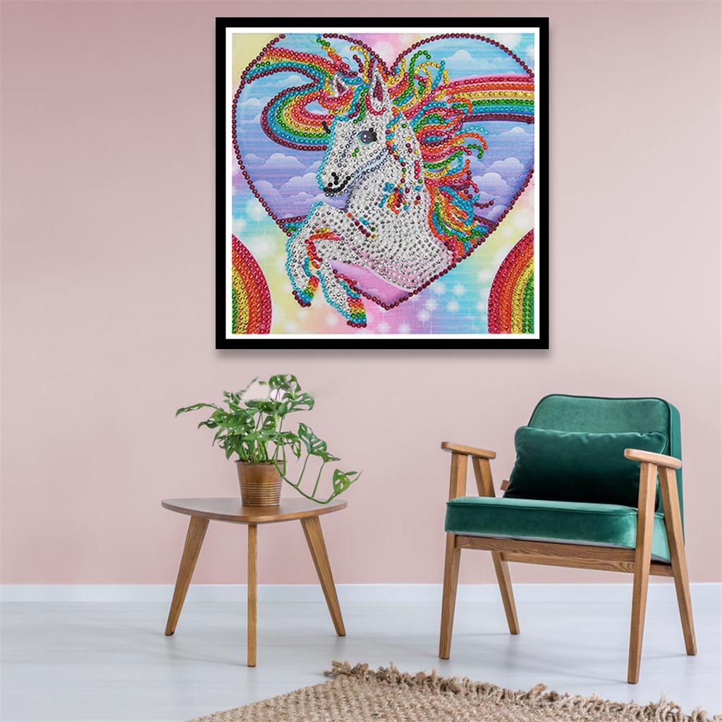 DIY Special Shaped Diamond Painting Unicorn Mosaic Picture 25x25cm /10x10in