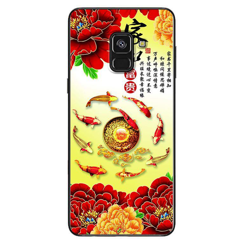 Ốp Lưng Dành Cho Samsung Galaxy A8 2018 - Hoa Mẫu Đơn Đỏ