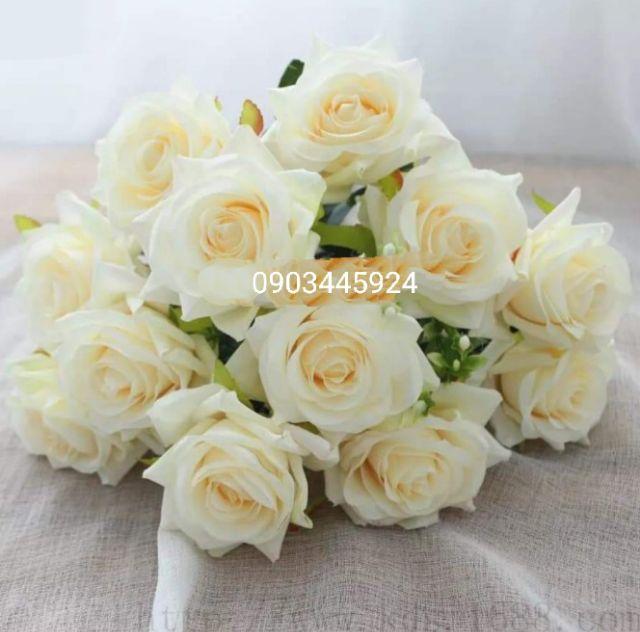 Cụm Hoa Hồng 12 Bông siêu đẹp- Hoa Giả