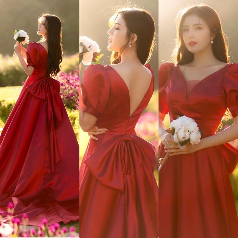 ĐẦM MAXI SANG TRỌNG NƠ LUNG TO