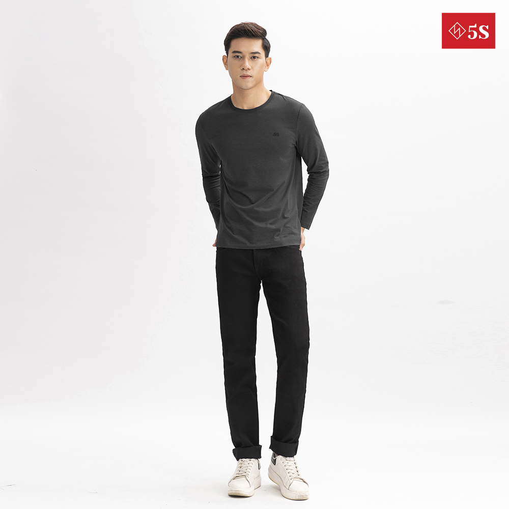 Áo Thun Nam Dài Tay 5S (ATO20), Vải Cotton Spandex Cao Cấp, 4 Màu Cơ Bản N1