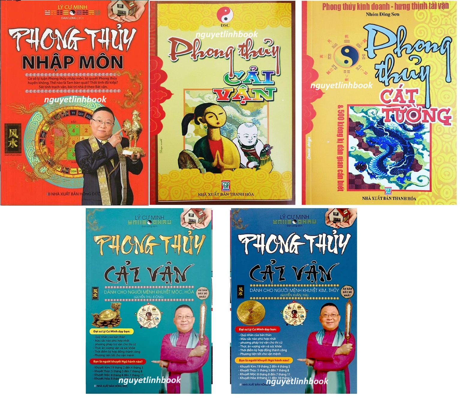 Bộ 5 Cuốn: Phong thủy nhập môn + Phong thủy Cát Tường + Phong thủy Tài Vận + Phong Thủy Cải Vận Dành Cho Người Khuyết Mộc - Hỏa &amp;  Kim - Thủy