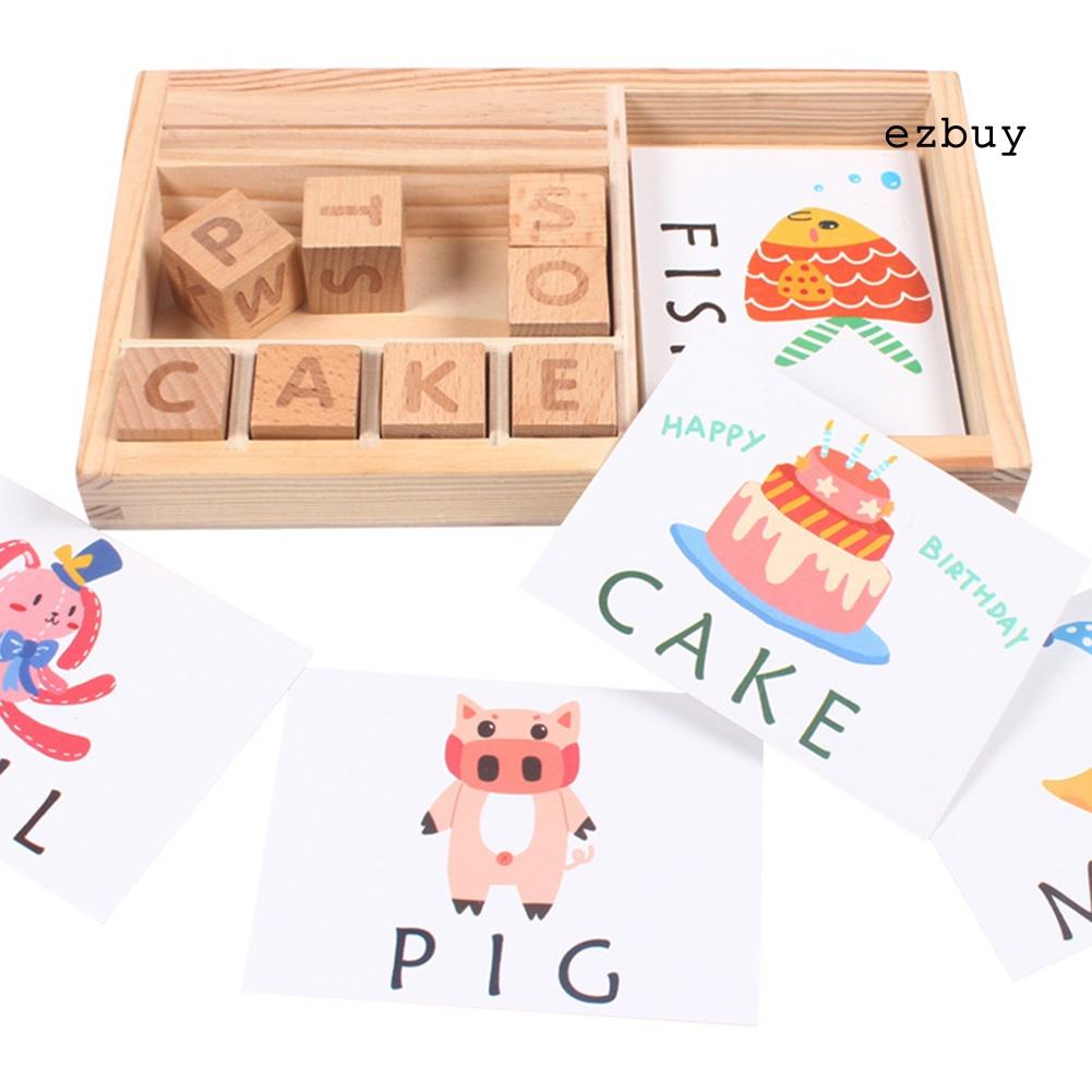 EY-Wooden English Cardboard Puzzles Alphabet Building Early Educational Kids Toy