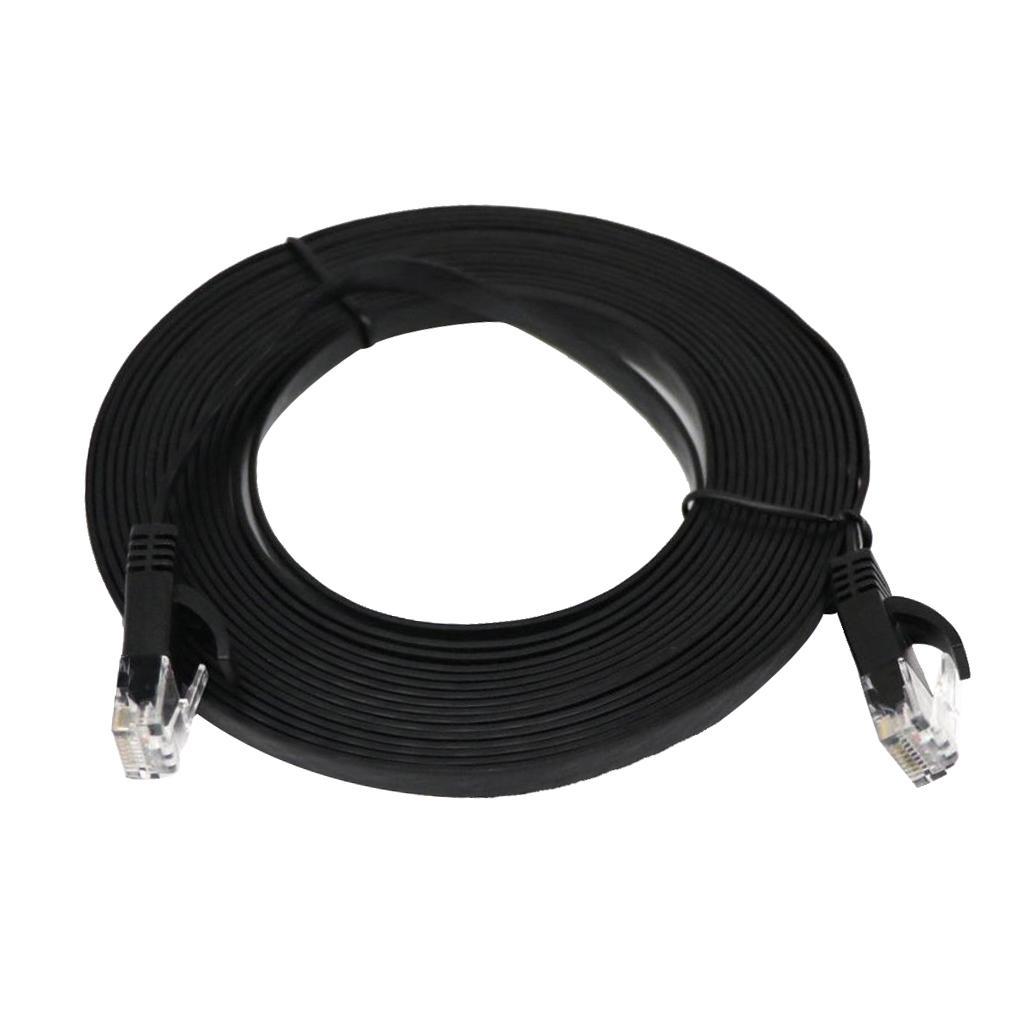 FLAT Ethernet Network LAN Patch Cable RJ45 for PS3// Black 2 Meters
