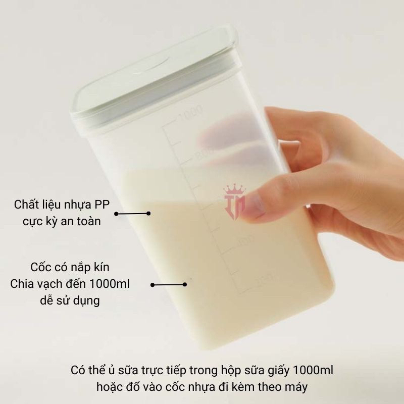 Máy làm sữa chua Bear 1000ml có 3 chế độ, máy ủ sữa chua tự động model SNJ-C12S3 - Hàng chính hãng