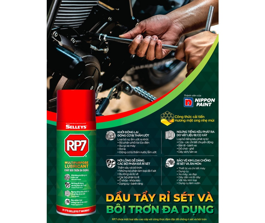 Chai Xịt Chống Rỉ Sét Và Bôi Trơn RP7-  SELLEYS -350G