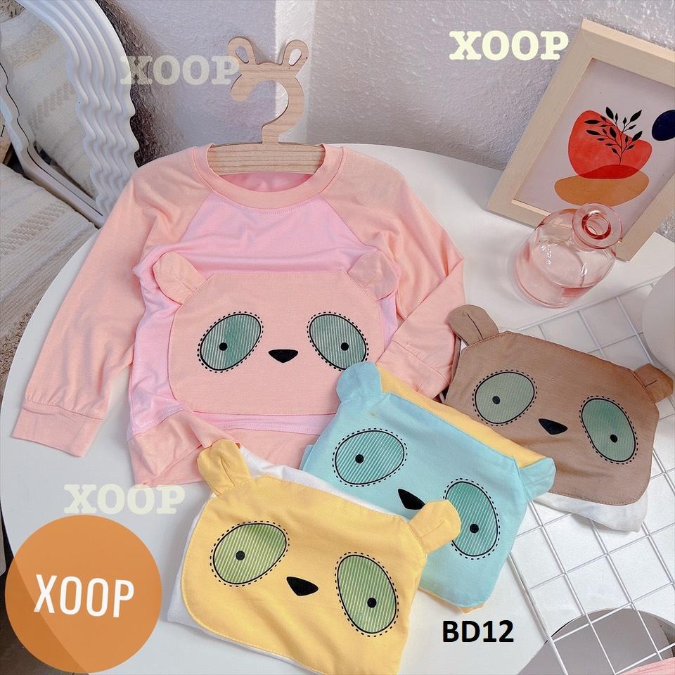 Bộ dài tay xoop chất thun lạnh in họa tiết 2 mắt 2 tai cho bé BD12 shop phúc yến