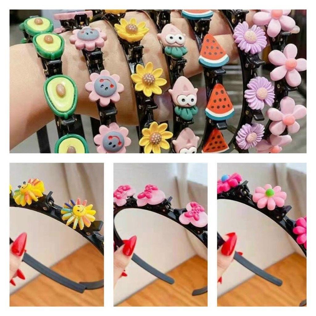 Bờm tóc đính hoa quả 2 trong 1 dễ thương cho bé gái - PKB02