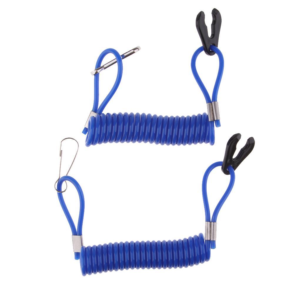 2pcs Boat Marine Kill Stop Switch Key Lanyard Fit for Outboard