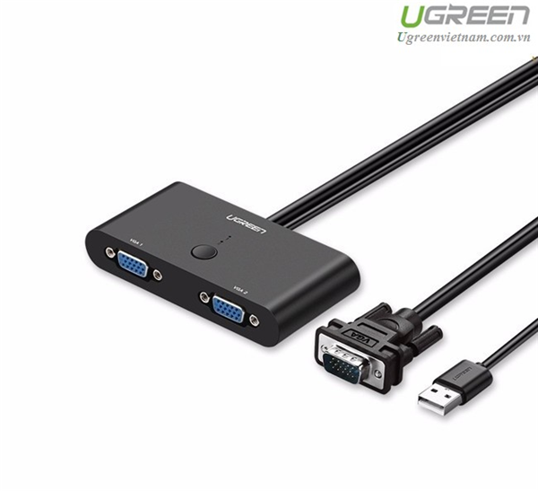 Bộ chuyển đổi 2 cổng VGA màu đen UGREEN MM126 30711 - Hàng Chính Hãng