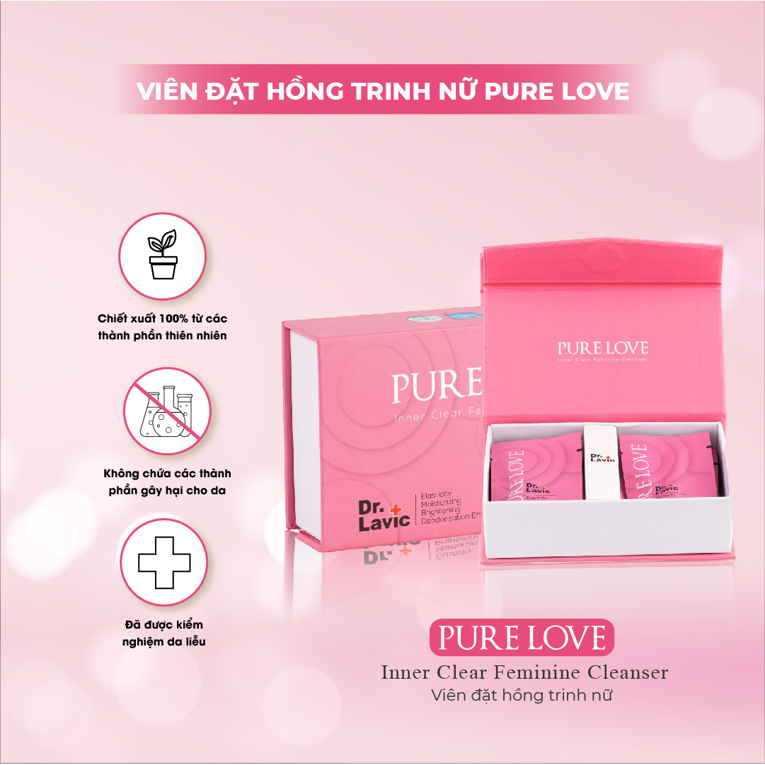 Viên đặt se khít Pure Love Inner Clear Feminine Cleanser làm hồng và se khít hộp 8 viên DR937-8