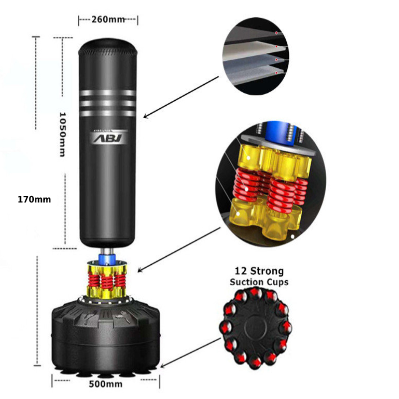 Bao Trụ Đấm Bốc Liên Hoàn - Bao Trụ Phản Xạ Trục Xoay 360 Độ - Bao Trụ Boxing Đấm Đá Liên Hoàn Trục Xoay 360 Tốc Độ Cao