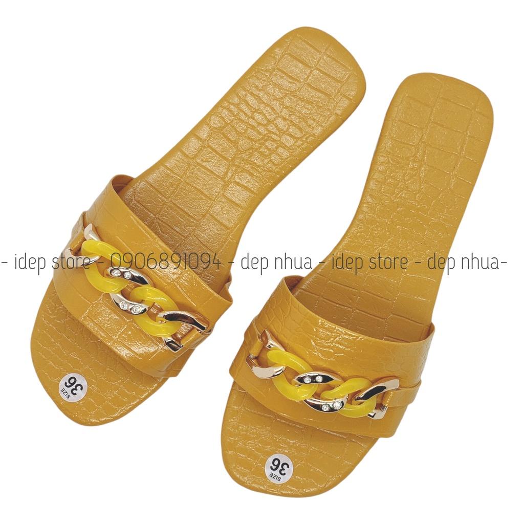 Dép nữ quai ngang móc xích thời trang iDép - DL145