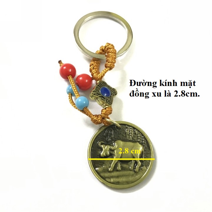Móc khóa hình con Trâu bằng nhựa sơn màu đồng, bền chắc, nhẹ nhàng, giúp mang lại may mắn, cầu tài lộc cho năm Trâu 2021 - TMT Collection - SP005157