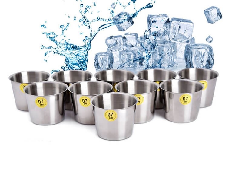 Bộ 10 Ly Đá Khuôn Nướng Bánh Flan Inox Không Gỉ Cao Cấp Hàng VNCLC