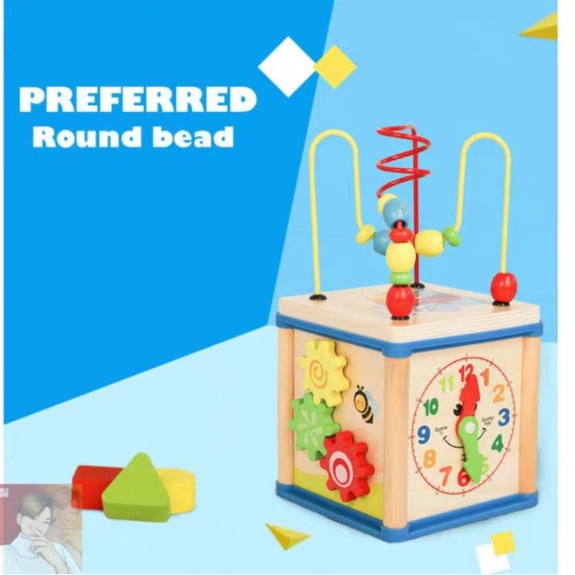 Đồ Chơi Xếp Hình 4 Mặt - Đa Chức Năng 5in1 Bằng Gỗ Giúp Bé Phát Triển Toàn Diện