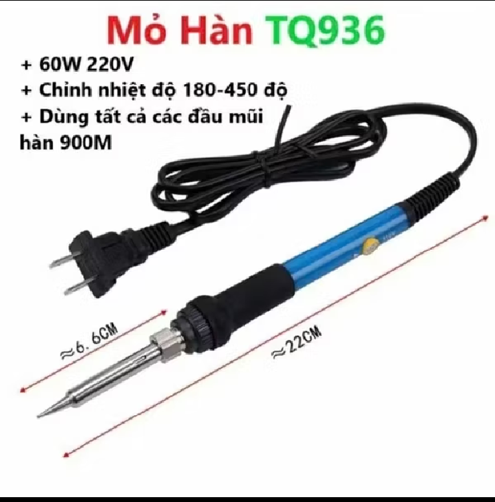 Mỏ hàn thiếc chỉnh nhiệt  tặng kèm 5 mũi hàn