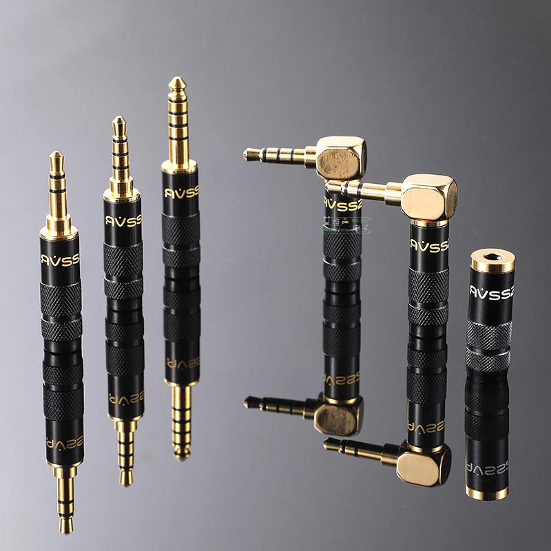 AVSSZ High-end Jack 3.5mm Stereo Headphone Audio Extension Cable Plug Gold-plated Dual-channel 3 4 5 Poles 4.4mm Balanced Plug