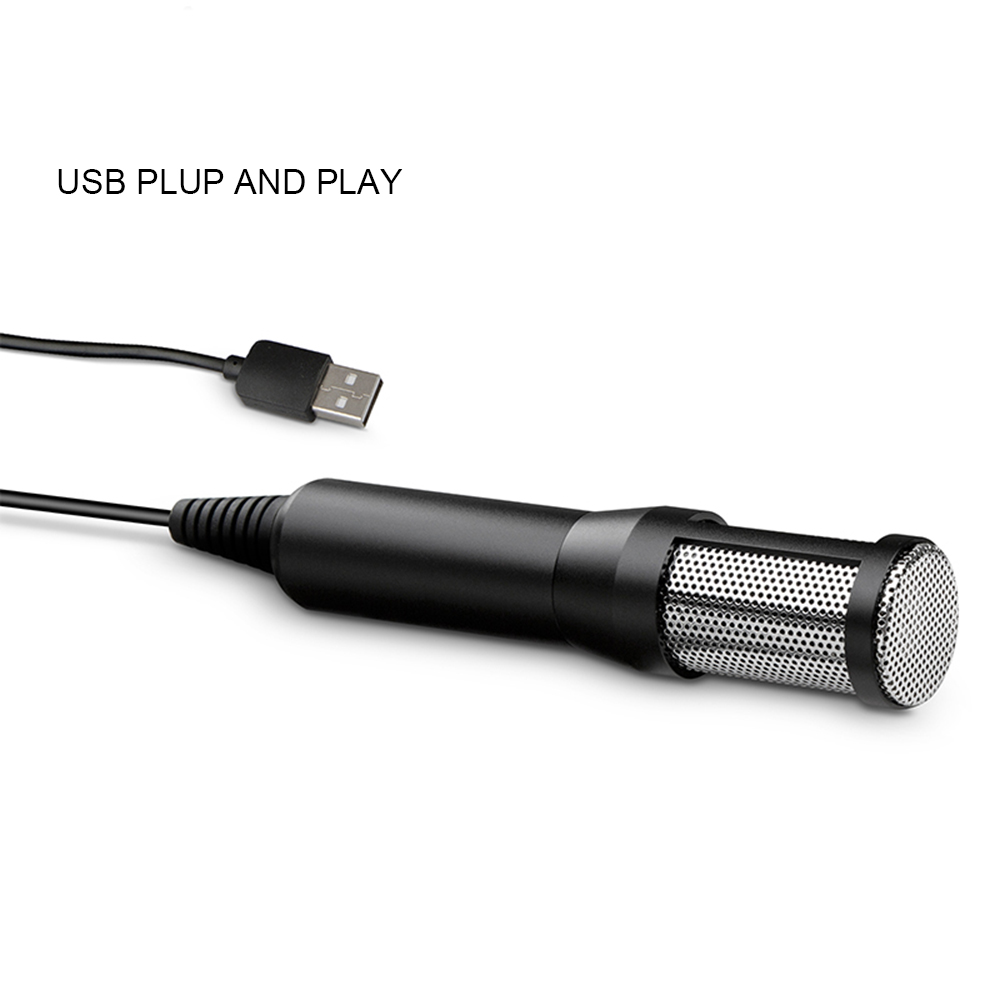 Micrô Ngưng Tụ USB Plug And Play Ghi Âm Giọng Hát Với Chân Đế Mini