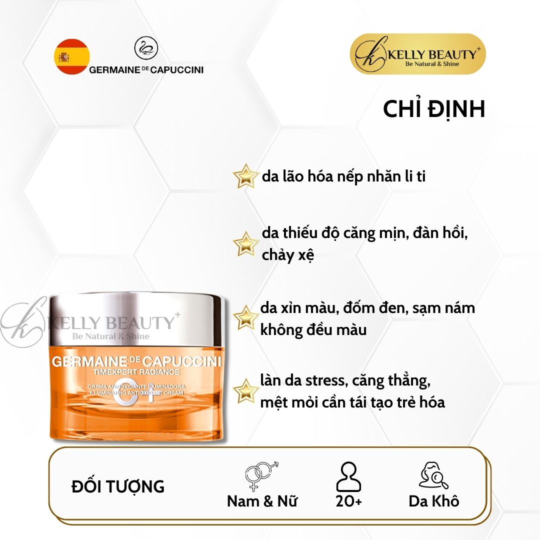 Kem Dưỡng Sáng Da Germaine Illuminating Antioxidant Cream - Chống Lão Hóa, Ngừa Nếp Nhăn, Đều Màu Da | Kelly Beauty