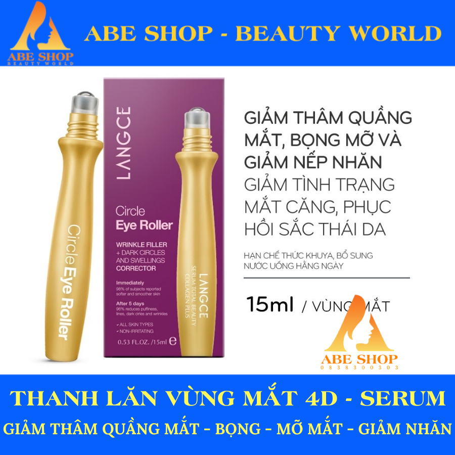 TINH CHẤT LÀM ĐẸP DA COLLAGEN+ THANH LĂN MẮT 4D 15ml LANGCE