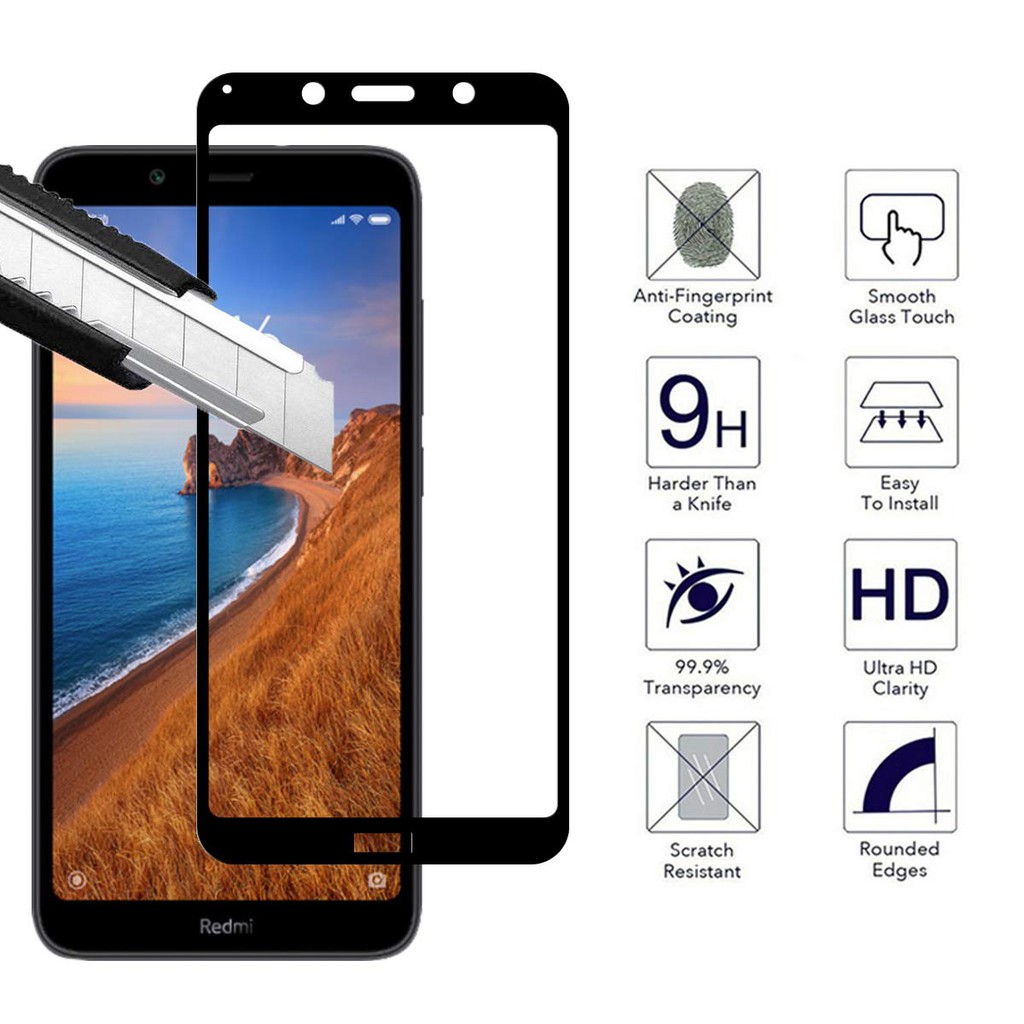 Miếng dán kính cường lực full màn hình 111D cho Xiaomi Redmi 7A hiệu HOTCASE (siêu mỏng chỉ 0.3mm, độ trong tuyệt đối, bo cong bảo vệ viền, độ cứng 9H) - Hàng nhập khẩu