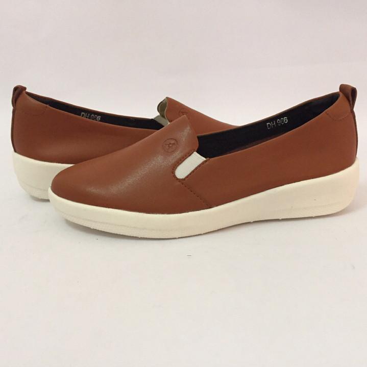 Giày slip on da nữ cao cấp Chữ A A966