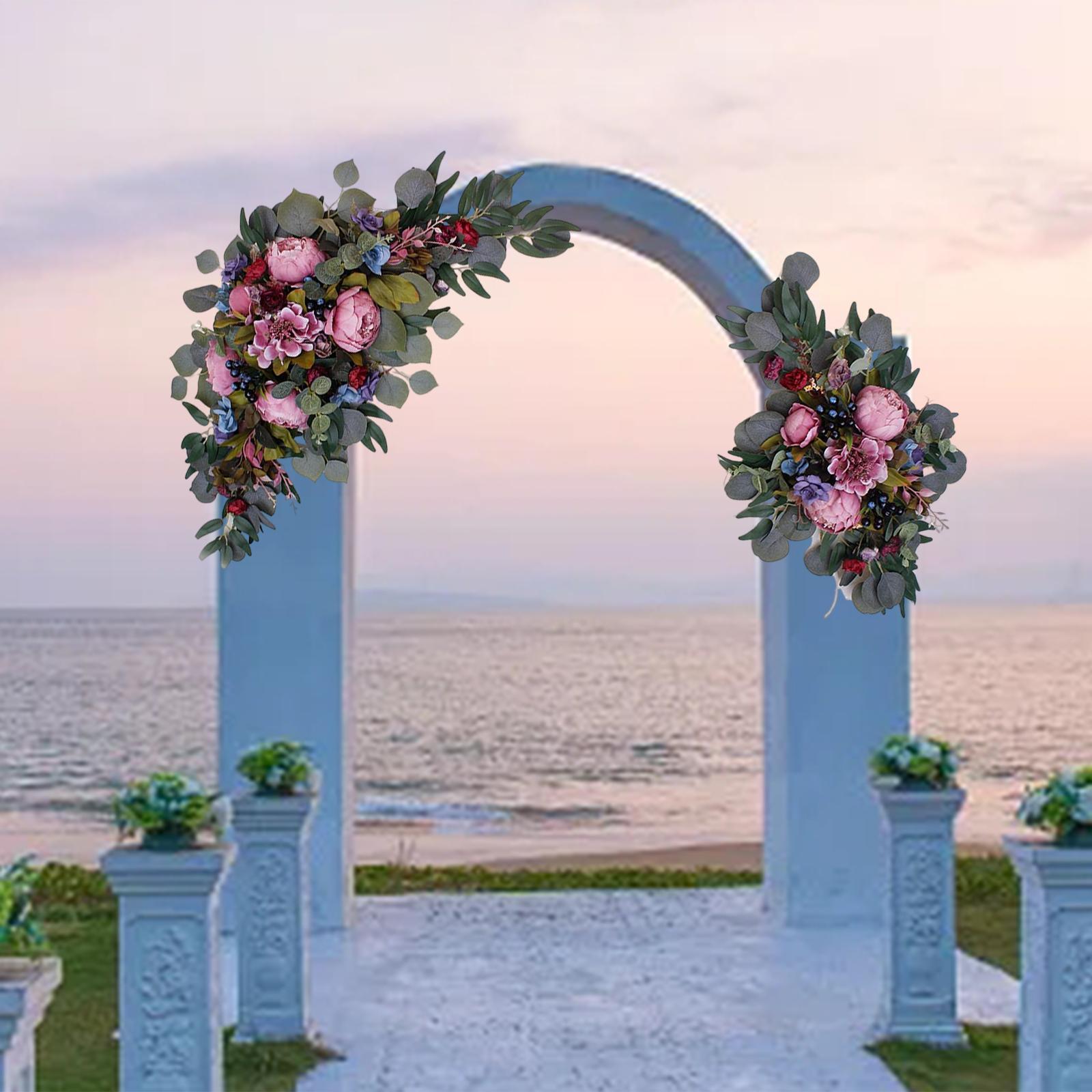 2Pcs Wedding Arch Flower Background Wall Decoration for Ceremony Reception