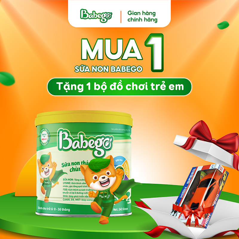 Sữa non thảo dược chùm ngây Babego cải thiện biếng ăn, táo bón, chậm tăng cân, hay ốm vặt - Dòng cao cấp