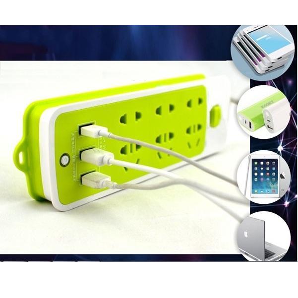 Ổ Điện Thông Minh Có 6 Phích Cắm 3 Cổng Usb - Loại Tốt