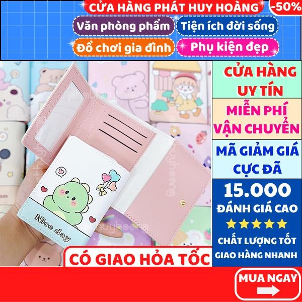 Ví bóp mini dễ thương bỏ túi ,  họa tiết đáng yêu gập 3 - Phát Huy Hoàng