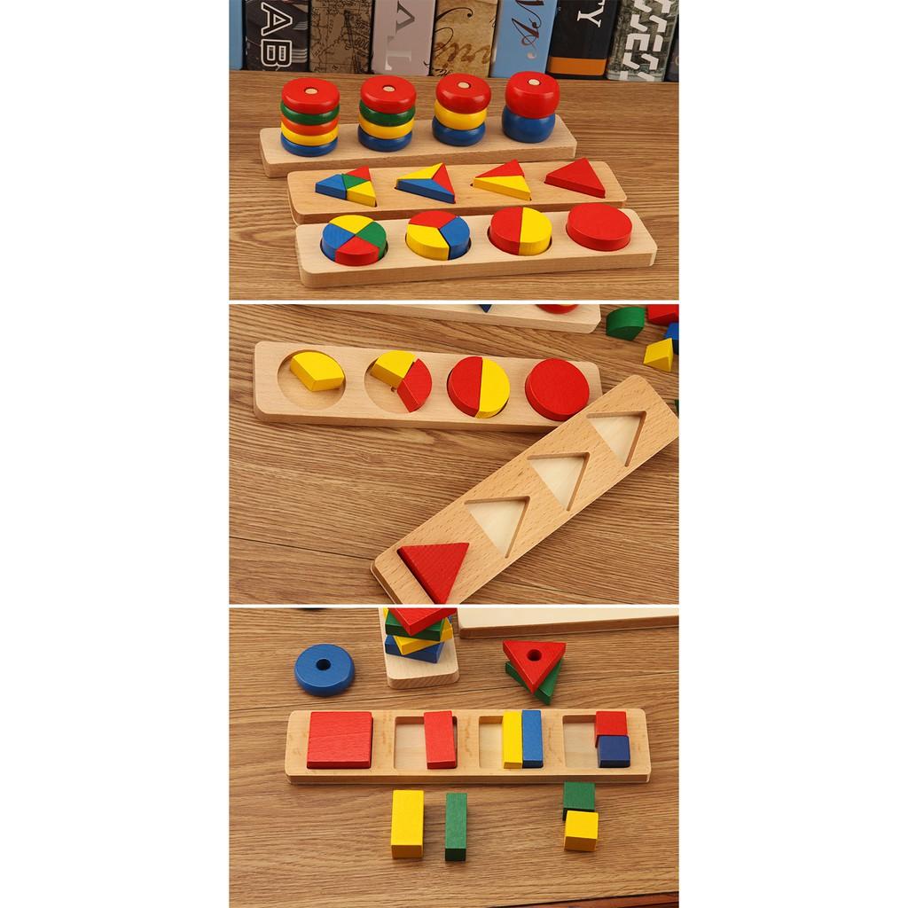 Đồ Chơi Gỗ,Bộ Giáo Cụ Montessori 8 Bài Tập Kỹ Năng Cho Bé